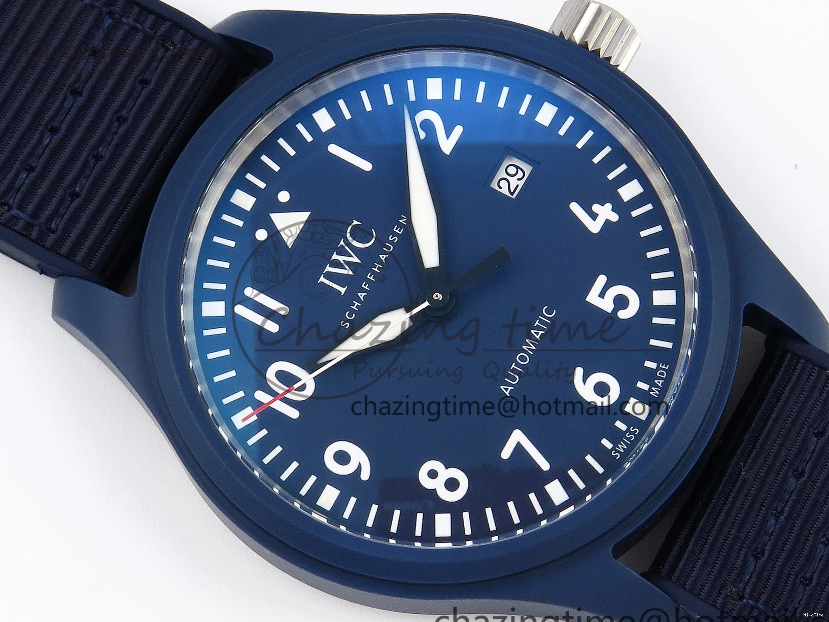MIROTIME 0418 Original Pilot’s Watch Laureus Blue Ceramic IW328101 ZF 1:1 Best Edition on Blue Nylon Strap A 7027